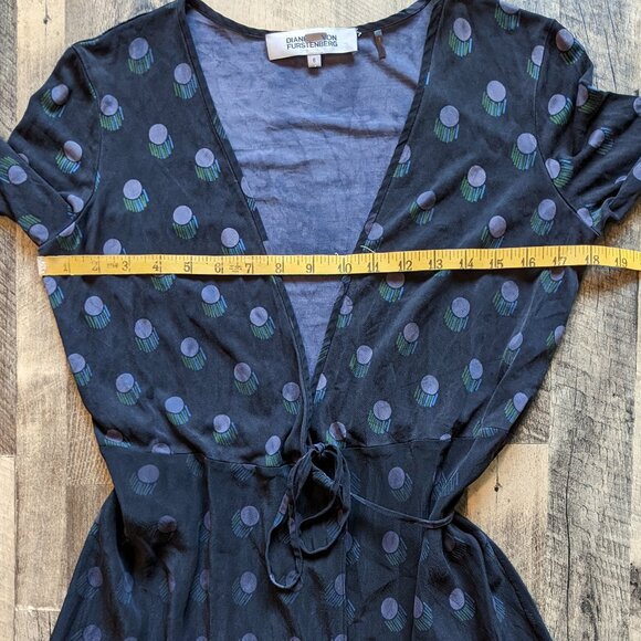 Elegant Navy Blue Polka Dot Dress - Picture 7 of 7